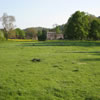 Looking across Streatley Meadows towards Streatley House and Icknield Cottages (High Street)